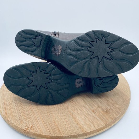 Born Cowboy Boots Womens Size 7.5 Brown Leather Western Ankle Booties Zip - Picture 10 of 11